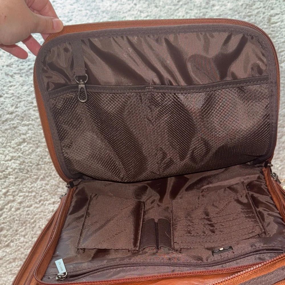 Leather Travel Backpack in Brown